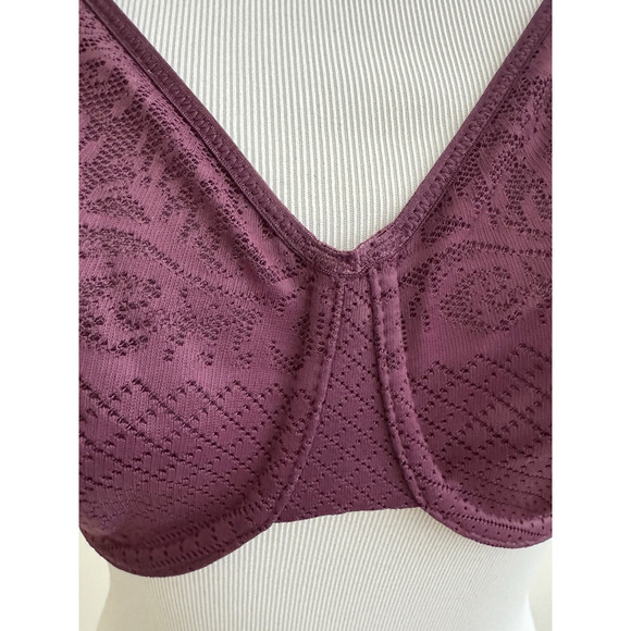 Wacoal Minimizer Underwire Bra 34D Burgundy Lace Full Coverage NWT 857210 - Picture 2 of 8